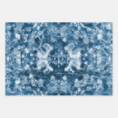 Tribal Native Art White Dark Classic Blue Design Geschenkpapier Set (Vorderseite 3)