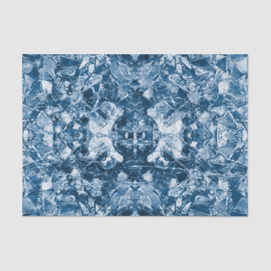 Tribal Native Art White Dark Classic Blue Design Seidenpapier (Vorderseite)