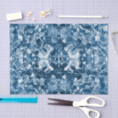 Tribal Native Art White Dark Classic Blue Design Seidenpapier (Handwerk)