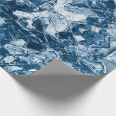 Tribal Native Art White Dunkel Classic Blue Design Geschenkpapier (Ecke)