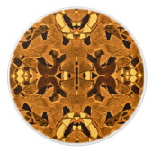 Tribal Native Boho Western Brown Black Yellow Keramikknauf (Vorderseite)