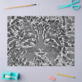 Tribal Native Mosaik Tabby Schwarz-Weiß-Kunst Seidenpapier (Basteln)