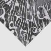 Tribal Native Mosaik Tabby Schwarz-Weiß-Kunst Seidenpapier (Detail)