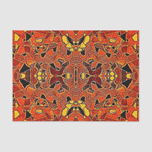 Tribal Native Orange Yellow Boho Western Muster Seidenpapier (Vorderseite)