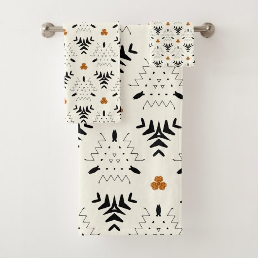 Tribal neutrales geometrisches Muster Badhandtuch Set (Insitu)