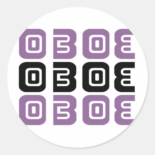 Tribal Oboe Music Runder Aufkleber (Vorderseite)