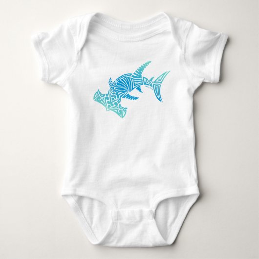 Tribal Ombre Blues Hammerhead Baby Strampler (Vorderseite)