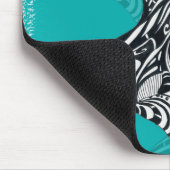 Tribal Orca Aquamarin gebürstet Mousepad (Ecke)