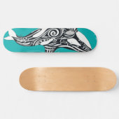 Tribal Orca Aquamarin gebürstet Skateboard (Horizontal)