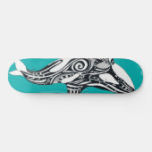 Tribal Orca Aquamarin gebürstet Skateboard (Horizontal)