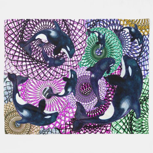 Tribal Orca Fleecedecke (Vorderseite (Horizontal))