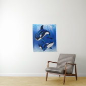 Tribal Orca Killer Whales Wandteppich (Beispiel)