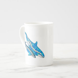 Tribal Orca Whales Porzellantasse