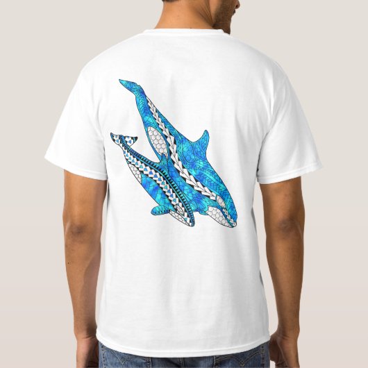 Tribal Orca Whales T-Shirt (Rückseite)