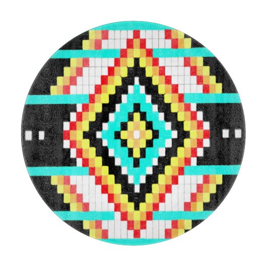 Tribal Original Round Glass Cutting Board Schneidebrett (Vorderseite)
