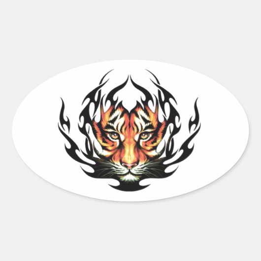 Tribal Ovaler Aufkleber (Vorderseite)