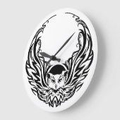 Tribal Owl Große Wanduhr (Winkel)