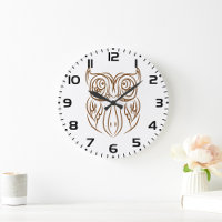 Tribal Owl Line Kunst Modernes Braun Abstrakt