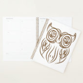 Tribal Owl Line Kunst Modernes Braun Abstrakt Planer (Anzeige)