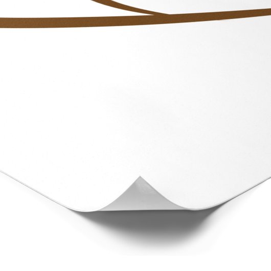 Tribal Owl Line Kunst Modernes Braun Abstrakt Poster (Ecke)