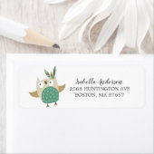 Tribal Owl Wild One Baby Dusche Adressetikett (Insitu)