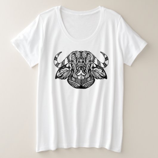Tribal Ox Große Größe T-Shirt (Design vorne)