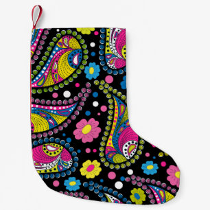 Tribal-Paisley, nahtloses ethnisches Muster. Kleiner Weihnachtsstrumpf