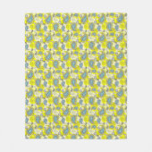 Tribal Paisley Pattern Lemon Yellow Turquoise Fleecedecke (Vorderseite)