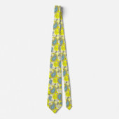Tribal Paisley Pattern Lemon Yellow Turquoise Krawatte (Vorderseite)