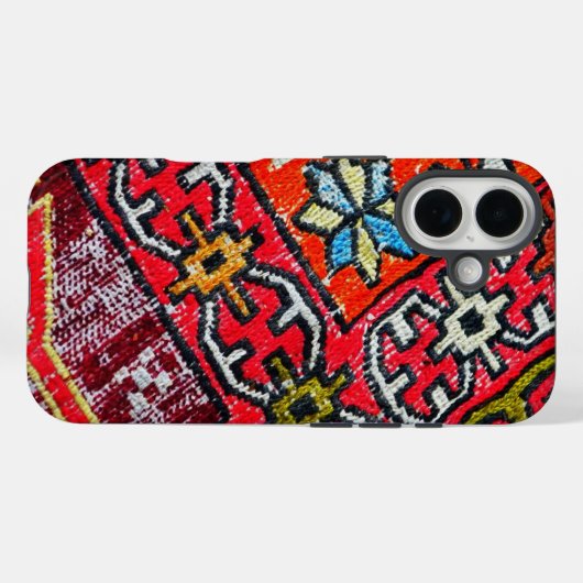 Tribal Patchwork Red Kilim Pattern Phone Case (Rückseite (Horizontal))