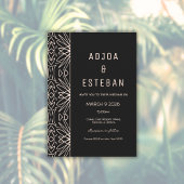 Tribal Pattern Black Bohemisch Wedding Einladung
