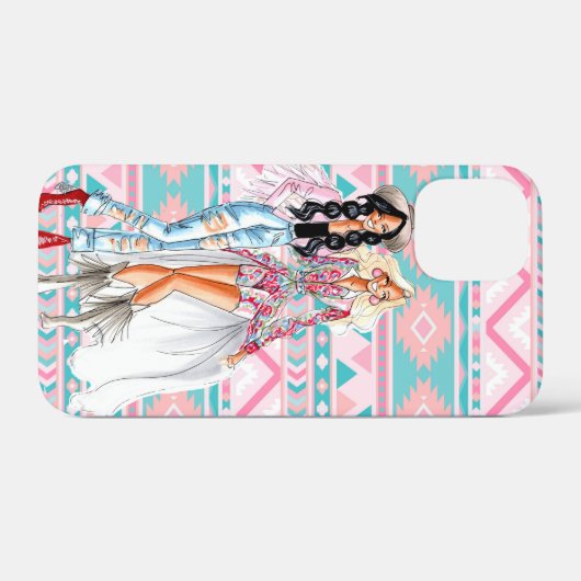 Tribal Pattern Cowgirl iPhone Case (Rückseite (Horizontal))