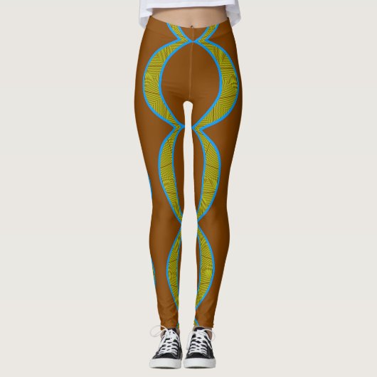Tribal Pattern Handmade Yoga Pants Leggings (Vorderseite)