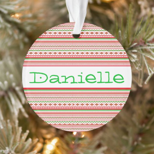 Tribal pattern personalized ornament (Baum)