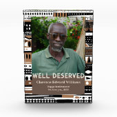 Tribal Patterns Retirement Gift for Black Dad Fotoblock (Vorderseite)