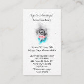 *~* Tribal Peace Feathers Blume Grunge Boho Visitenkarte (Rückseite)