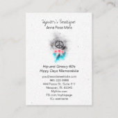 *~* Tribal Peace Sign Feathers Blume Boho Grunge Visitenkarte (Rückseite)