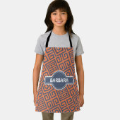 Tribal Peach Blue Minimal Muster Schürze (Insitu)