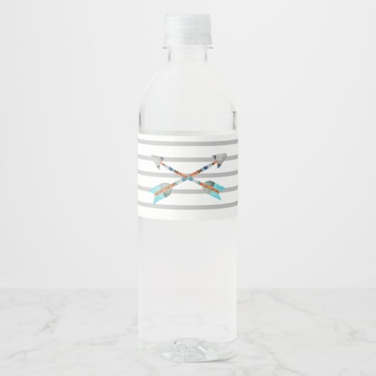 Tribal Pfeil Wild ein Wasser Flaschenlabel Wasserflaschenetikett (Vorderseite)