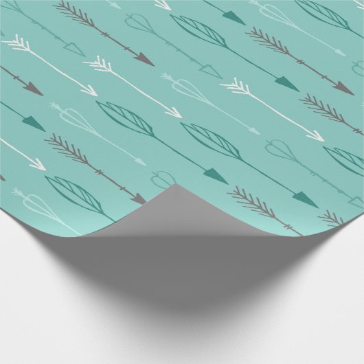 Tribal-Pfeile und Federn nahtloses Muster Geschenkpapier (Ecke)