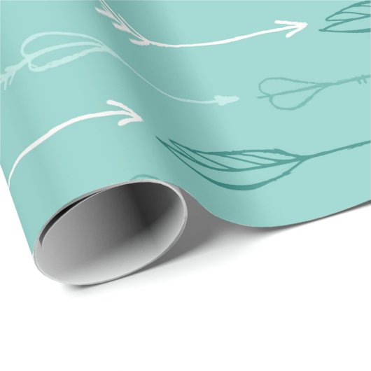 Tribal-Pfeile und Federn nahtloses Muster Geschenkpapier (Rolleneckpunkt)