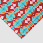 Tribal Pink Aquamarin Red Bright Art Muster Decoup Seidenpapier (Ausschnitt)