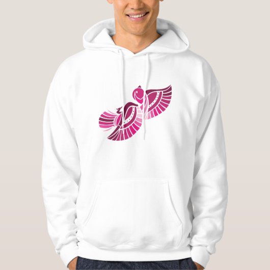 Tribal Pink Bird Stylized Magenta Phoenix Hoodie (Vorderseite)