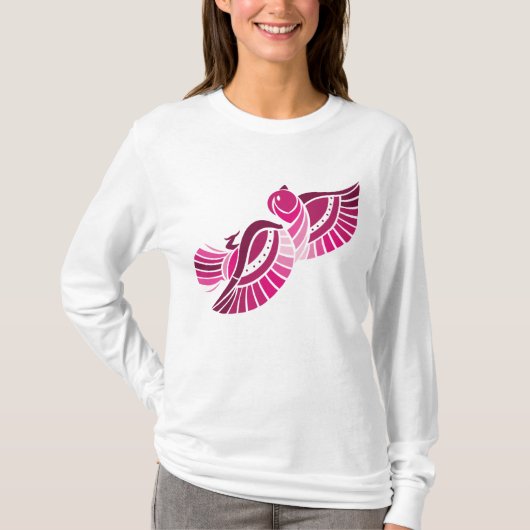 Tribal Pink Bird Stylized Magenta Phoenix T-Shirt (Vorderseite)
