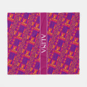 Tribal Pink Blue Minimal Muster Fleecedecke (Vorderseite (Horizontal))