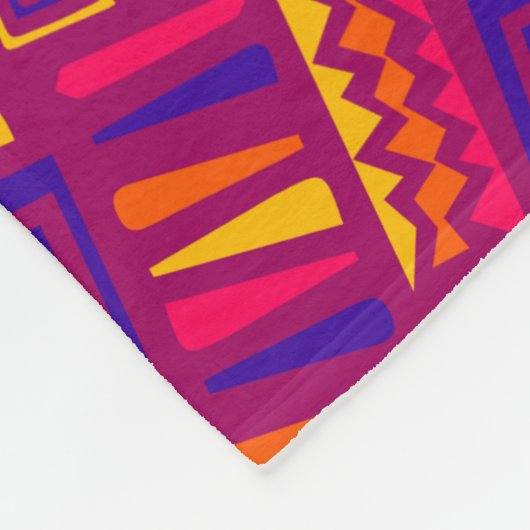 Tribal Pink Blue Minimal Muster Fleecedecke (Ecke)