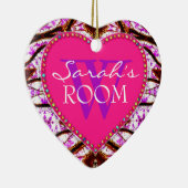 Tribal Pink Dose Name Heart Ornament (Rechts)