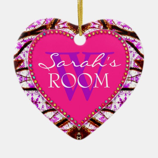 Tribal Pink Dose Name Heart Ornament (Vorne)