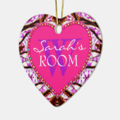 Tribal Pink Dose Name Heart Ornament (Links)