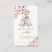 Tribal Pink Floral Elephant Baby Diaper Raffle En Begleitkarte (Vorderseite)